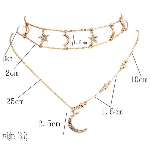 Moon and Star Choker Gold /a - Picture 5 of 5